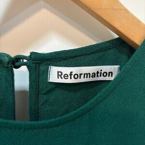 Reformation green Gavin open back cap sleeve midi dress size 4